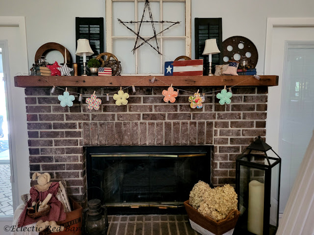 Garland of flowers. Share NOW. #garland, #flowers, #fabricflowers, #crafting, #eclecticredbarn